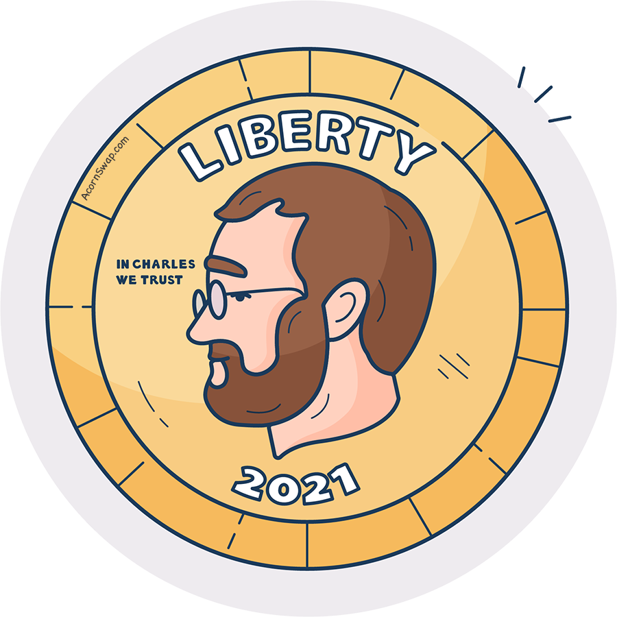 AcornSwap - Charles Hoskinson on Back of Coin
